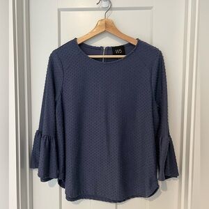 W5: Blue Spotted Top: Size Medium